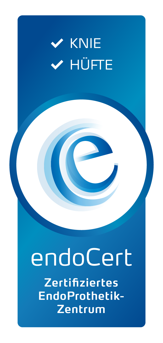 Logo zertifiziertes Endoprothetikzentrum mit Link zur Zentrumsseite