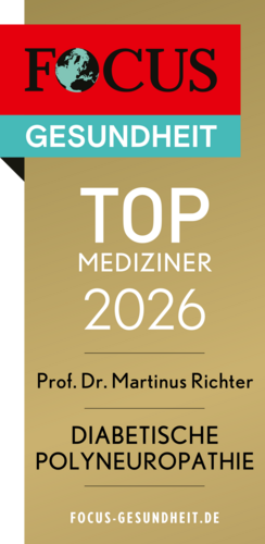 Persönliches FOCUS-Siegel 2026 für Prof. Richter im Bereich Diabetische Polyneuropathie
