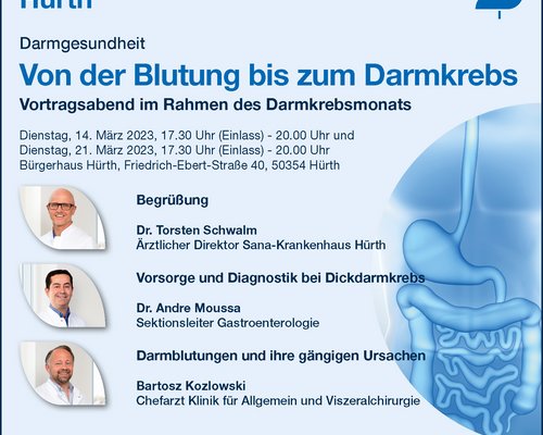 Veranstaltungsankündigung Infoabende Darmkrebs 2023