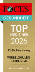 Persönliches FOCUS-Siegel 2026 für PD Dr. Vieweg im Bereich Wirbelsäulenchirurgie