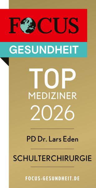 Persönliches FOCUS-Siegel 2026 für PD Dr. Eden für den Bereich Schulterchirurgie