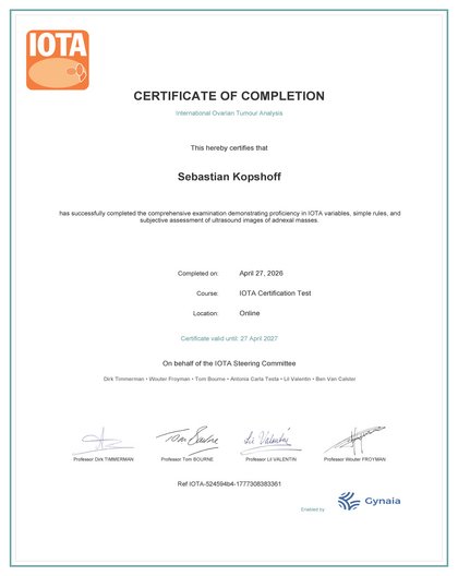 IOTA Certification Test Dr. med. Sebastian Kopshoff