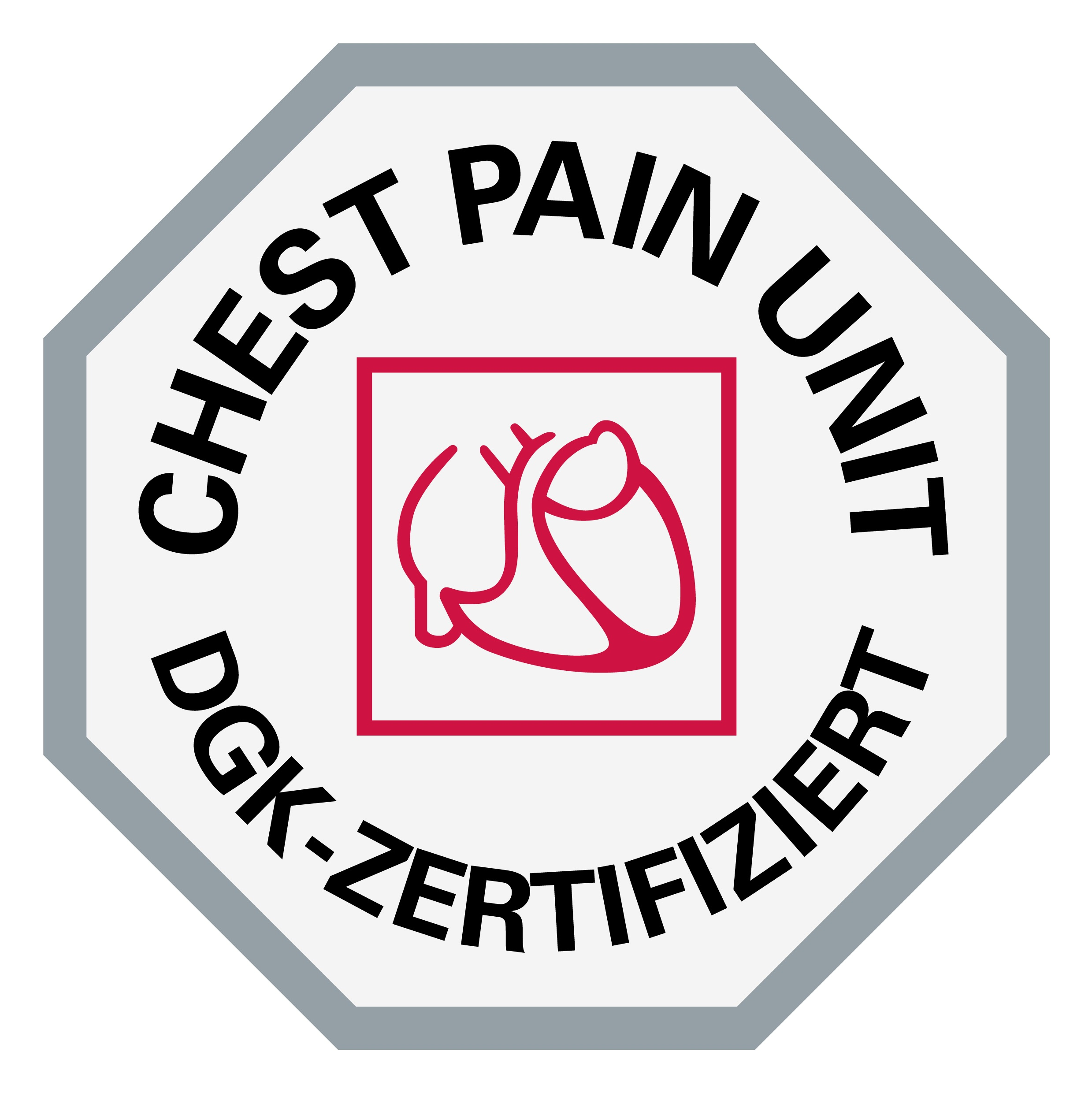 Logo Chest Pain Unit und Link zu unserer Pressemitteilung