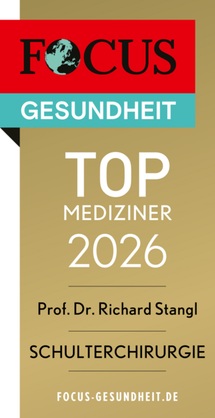 Persönliches FOCUS-Siegel 2026 für Prof. Stangl im Bereich Schulterchirurgie