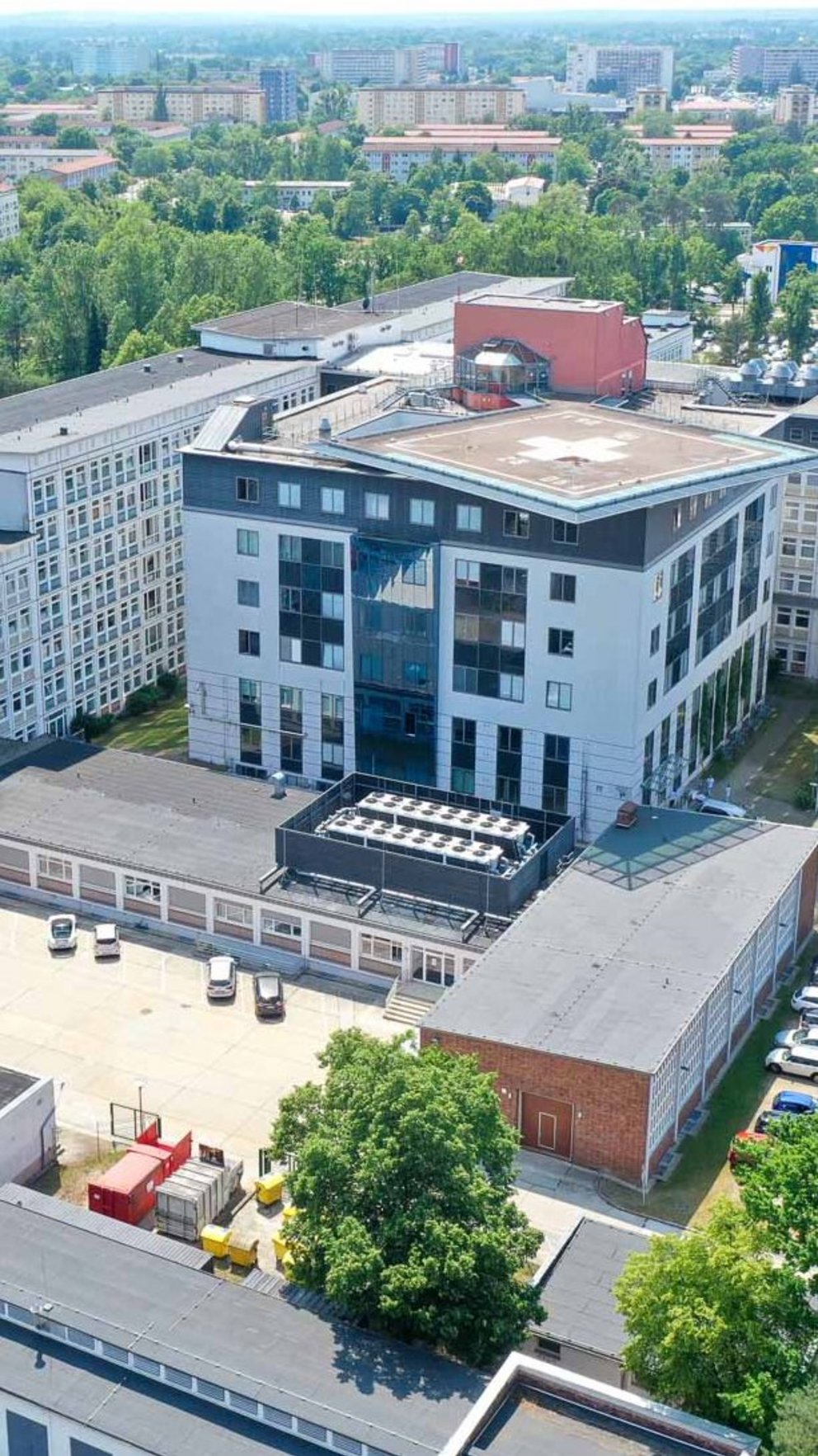 Lausitzer Seenland Klinikum, Außenansicht, Luftbild