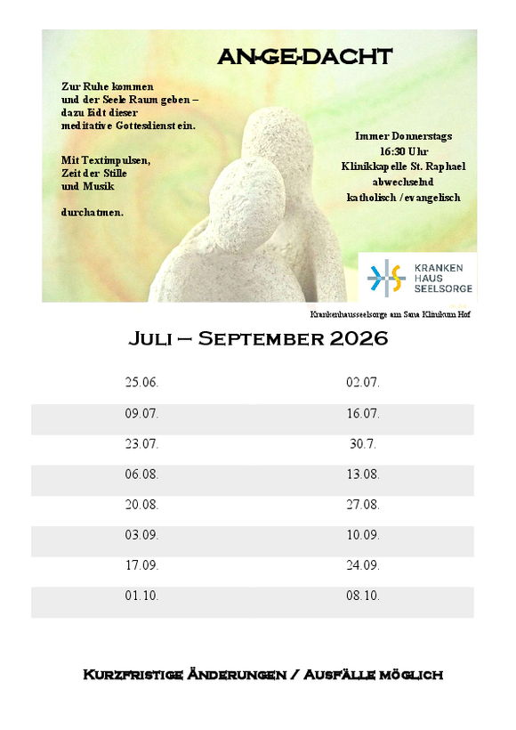 Gottesdienste - Angedacht 2026