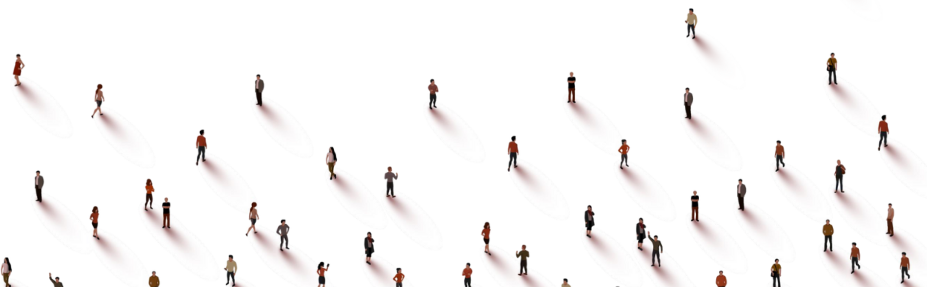 Kleine Personen auf weißem Hintergrund