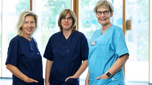 Sabine Müller-El Kaissi mit dem Team der gynäkologischen Praxis in Lauchhammer