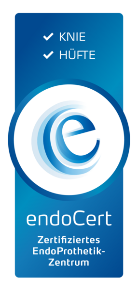 Logo zertifiziertes Endoprothetikzentrum mit Link zur Zentrumsseite